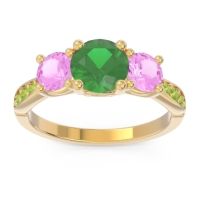 Three Stone Pave Zasti Ring