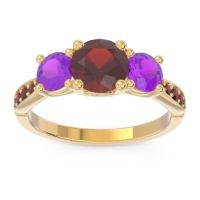 Three Stone Pave Zasti Ring