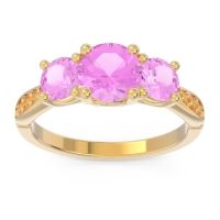 Three Stone Pave Zasti Ring