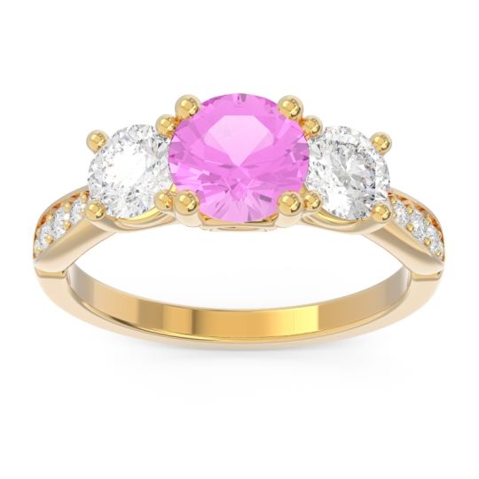 Three Stone Pave Zasti Ring