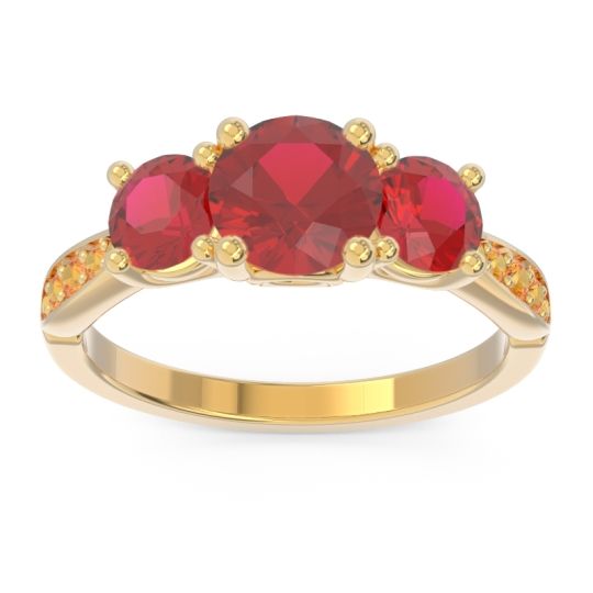 Three Stone Pave Zasti Ring