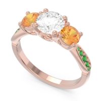 Three Stone Pave Zasti Ring