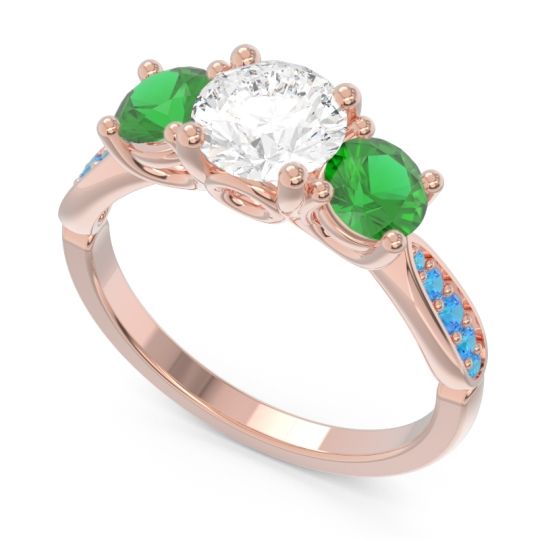 Three Stone Pave Zasti Ring