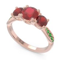 Three Stone Pave Zasti Ring