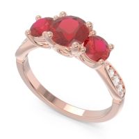 Three Stone Pave Zasti Ring