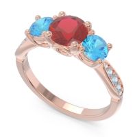 Three Stone Pave Zasti Ring