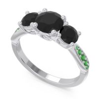 Three Stone Pave Zasti Ring
