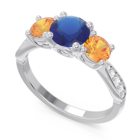 Three Stone Pave Zasti Ring