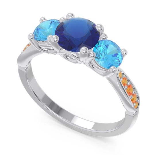 Three Stone Pave Zasti Ring