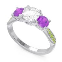 Three Stone Pave Zasti Ring