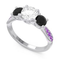 Three Stone Pave Zasti Ring