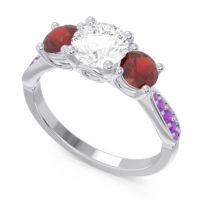 Three Stone Pave Zasti Ring