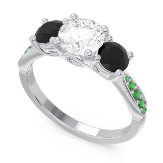 Three Stone Pave Zasti Ring