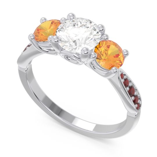 Three Stone Pave Zasti Ring