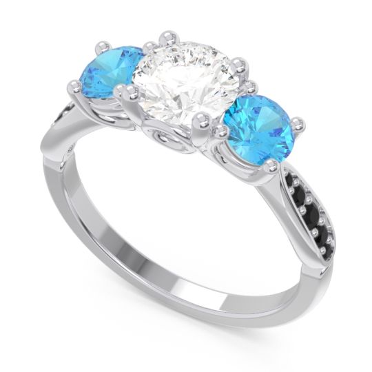 Three Stone Pave Zasti Ring