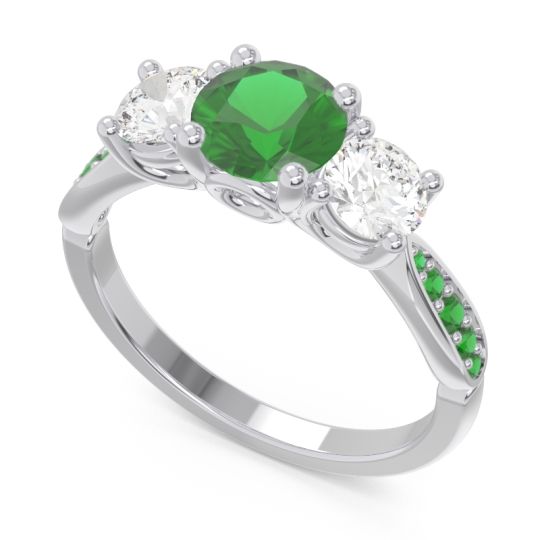 Three Stone Pave Zasti Ring