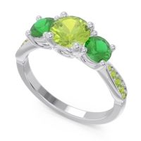 Three Stone Pave Zasti Ring