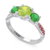 Three Stone Pave Zasti Ring