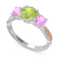 Three Stone Pave Zasti Ring