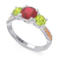 Three Stone Pave Zasti Ring