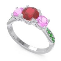 Three Stone Pave Zasti Ring