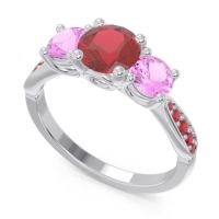 Three Stone Pave Zasti Ring