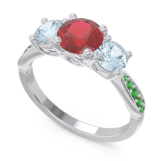 Three Stone Pave Zasti Ring