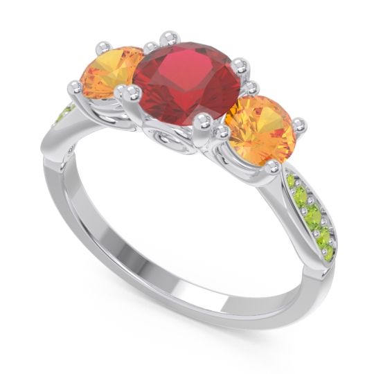 Three Stone Pave Zasti Ring