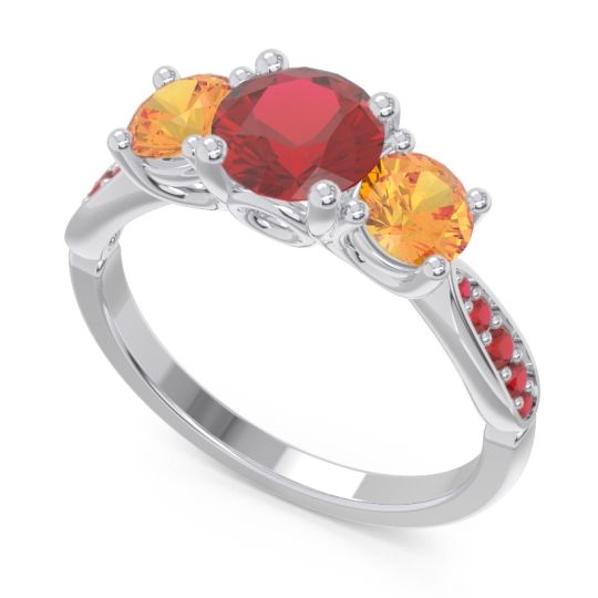 Three Stone Pave Zasti Ring