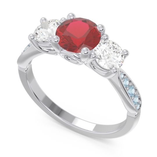 Three Stone Pave Zasti Ring