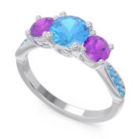 Three Stone Pave Zasti Ring