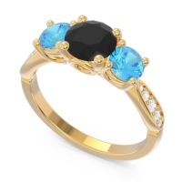 Three Stone Pave Zasti Ring