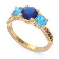 Three Stone Pave Zasti Ring