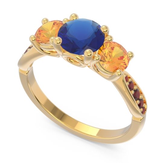 Three Stone Pave Zasti Ring