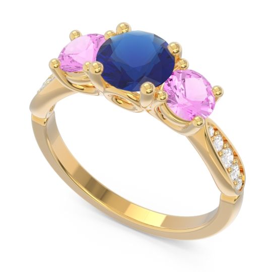 Three Stone Pave Zasti Ring