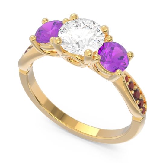 Three Stone Pave Zasti Ring