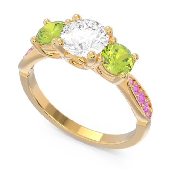 Three Stone Pave Zasti Ring