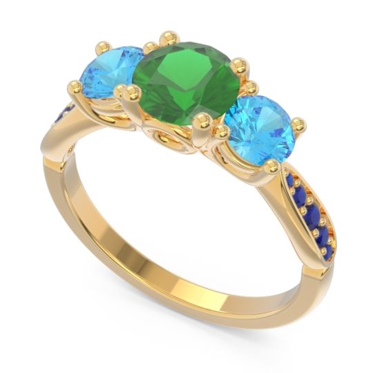 Three Stone Pave Zasti Ring