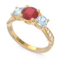 Three Stone Pave Zasti Ring