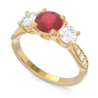 Three Stone Pave Zasti Ring