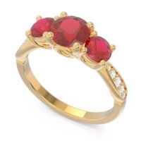 Three Stone Pave Zasti Ring