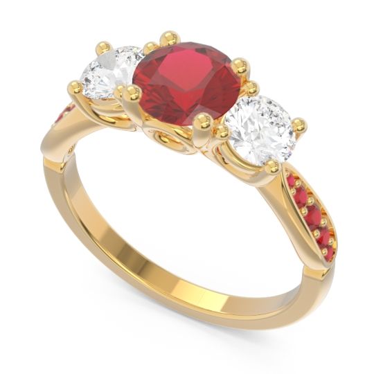 Three Stone Pave Zasti Ring