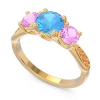 Three Stone Pave Zasti Ring