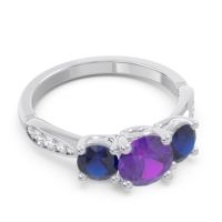 Three Stone Pave Zasti Ring