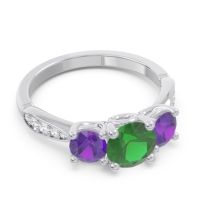 Three Stone Pave Zasti Ring