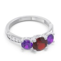 Three Stone Pave Zasti Ring