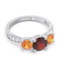 Three Stone Pave Zasti Ring
