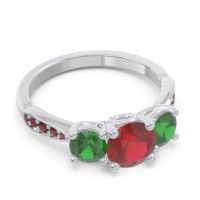 Three Stone Pave Zasti Ring