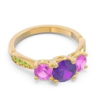 Three Stone Pave Zasti Ring