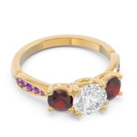 Three Stone Pave Zasti Ring